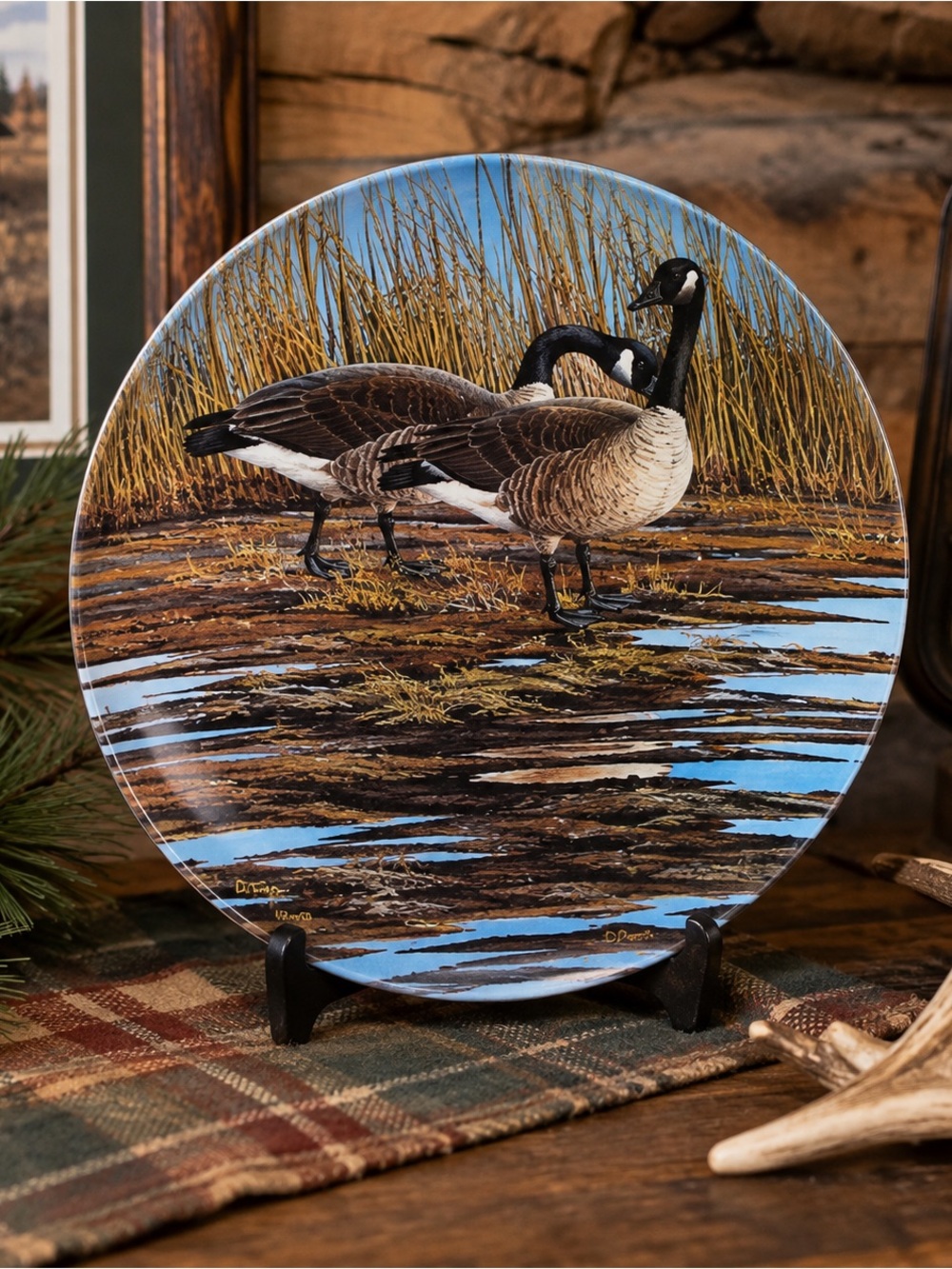 1986 Dominion China Courtship Collector Plate Donald Pentz Canada Geese Wildlife